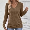 thumbnail image 1 of Black**Friday on Sale ChaoHeng Pullover Sweaters for Women Women's Solid Color V-Neck Pullover Sweater,Casual Loose Long Sleeve Top, 1 of 8