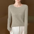 thumbnail image 1 of Black**Friday on Sale ChaoHeng Sweaters for Women Trendy Women's Solid Color Round Neck Sweater,Fashion Loose Layering Knit Top, 1 of 6