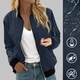 thumbnail image 1 of Black**Friday on Sale ChaoHeng Women Coats&Jackets Women's Solid Color Zip Front Jacket,Casual Long Sleeve Stand Collar Outerwear, 1 of 7