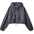 thumbnail image 1 of Black**Friday on Sale ChaoHeng Women Coats&Jackets Women's Utility Sun Protection Jacket,Hooded Safari Style with Drawstring Hem, 1 of 2