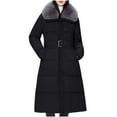 thumbnail image 1 of Black*Friday on Sale ChaoHeng Women Outerwear Winter Women's Long Knee-Length Puffer Coat,Faux Fur Collar Waist Cinching Parka Jacket, 1 of 8