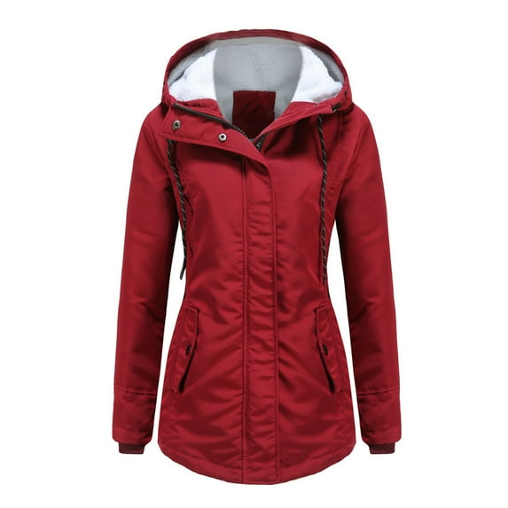 Black*Friday on Sale ChaoHeng Women Outerwear Winter Women's Thickened Mid-Length Hooded Parka,Thicker Padded Cotton Puffer Jacket