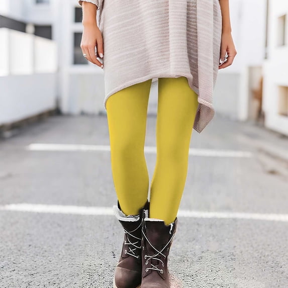 Black*Friday on Sale ChaoHeng Women Pants on Clearance under $5 Women's Solid Color High-Elastic Waist Leggings for Fitness and Casual Wear
