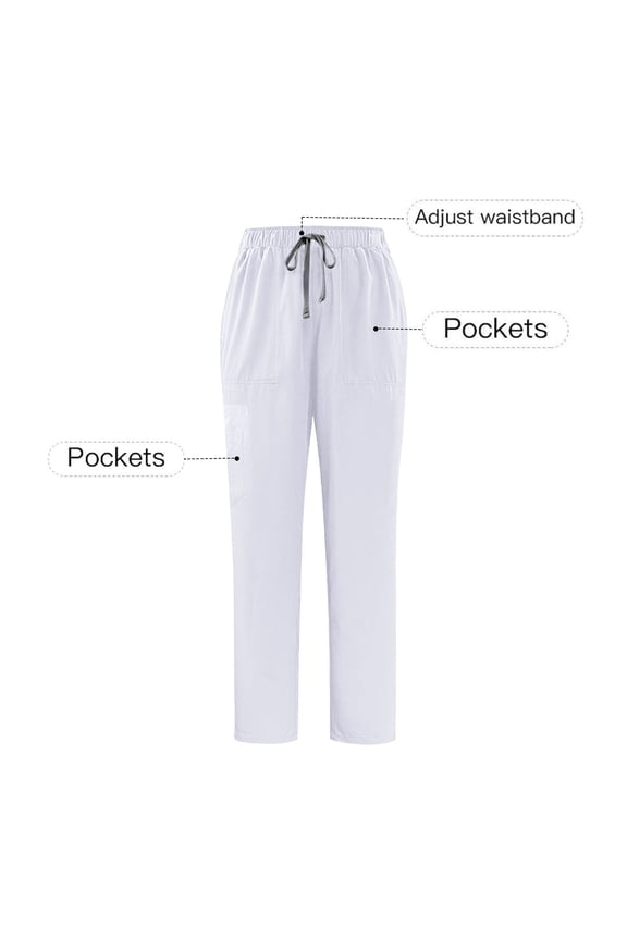 Black*Friday on Sale ChaoHeng Womens Casual Wide Leg Pants Women's Solid Color Straight-Leg Work Pants with Elastic Waistband