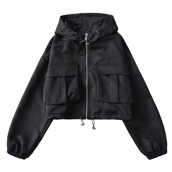 Black**Friday on Sale ChaoHeng Womens Coats Outerwear Winter Women's Utility Sun Protection Jacket,Hooded Safari Style with Drawstring Hem