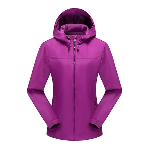 Black*Friday on Sale ChaoHeng Womens Rain Jacket Women's Reversible Fleece Lined Hooded Jacket,Double Sided Warm Winter Coat