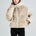 thumbnail image 1 of Black*Friday on Sale ChaoHeng Womens Winter Jacket Women's Colorblock Faux Fur Hooded Puffer Jacket,Short Warm Cotton Coat, 1 of 9