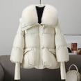 thumbnail image 1 of Black*Friday on Sale ChaoHeng Womens Winter Jacket Women's Solid Color Hooded Puffer Jacket,Zipper Pockets Faux Fur Collar Parka, 1 of 3