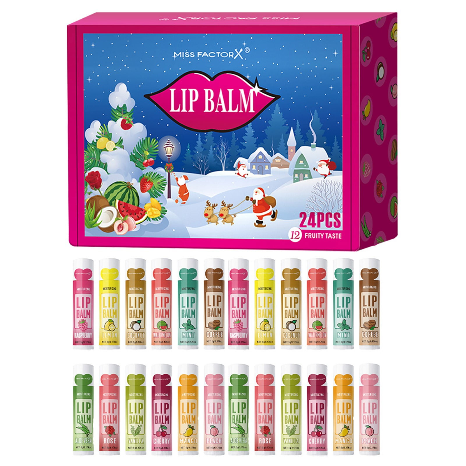 Black & Fridayy Deal 24 Pack Christmas Lip Balms Natural Lip Balm With ...