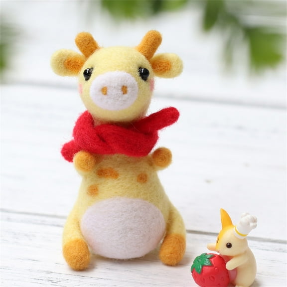 Black Fridy 2022! Chmadoxn Plushies Toy Set Cute Animal Pattern Handmade DIY Poke Wool Felts Material Production Package Cute Kawaii Plush Gifts for Children Kids Friends