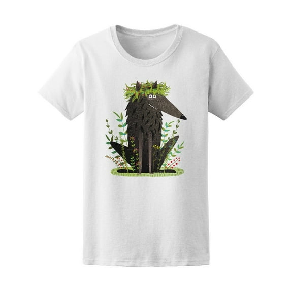 Black Friendly Cute Wolf Tee Women's -Image by Shutterstock
