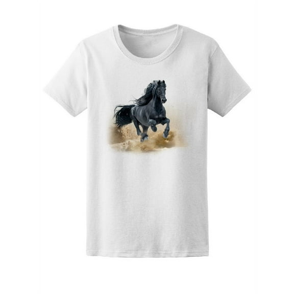 Black Friesian Horse T-Shirt Men -Image by Shutterstock, Male Large