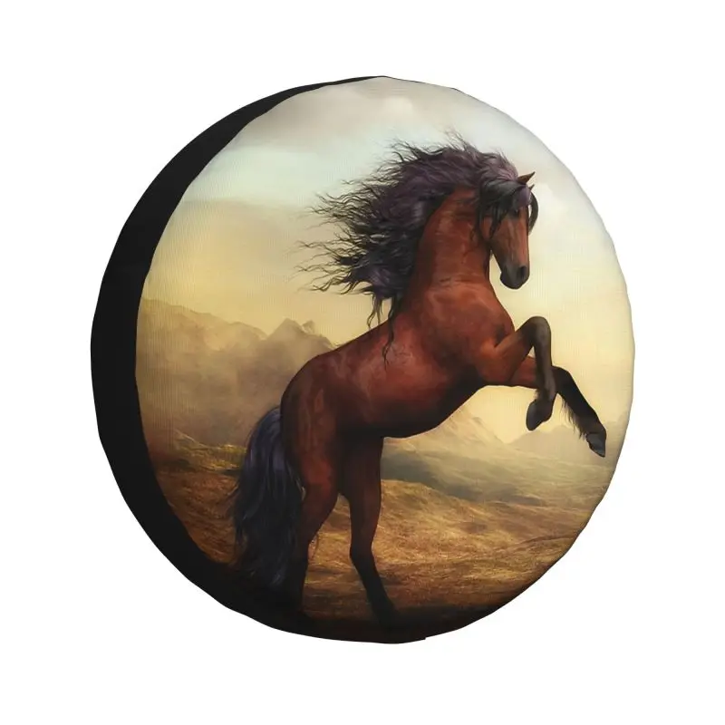 Black Friesian Stallion Prancing Spare Tire Cover for Pajero Horse SUV ...