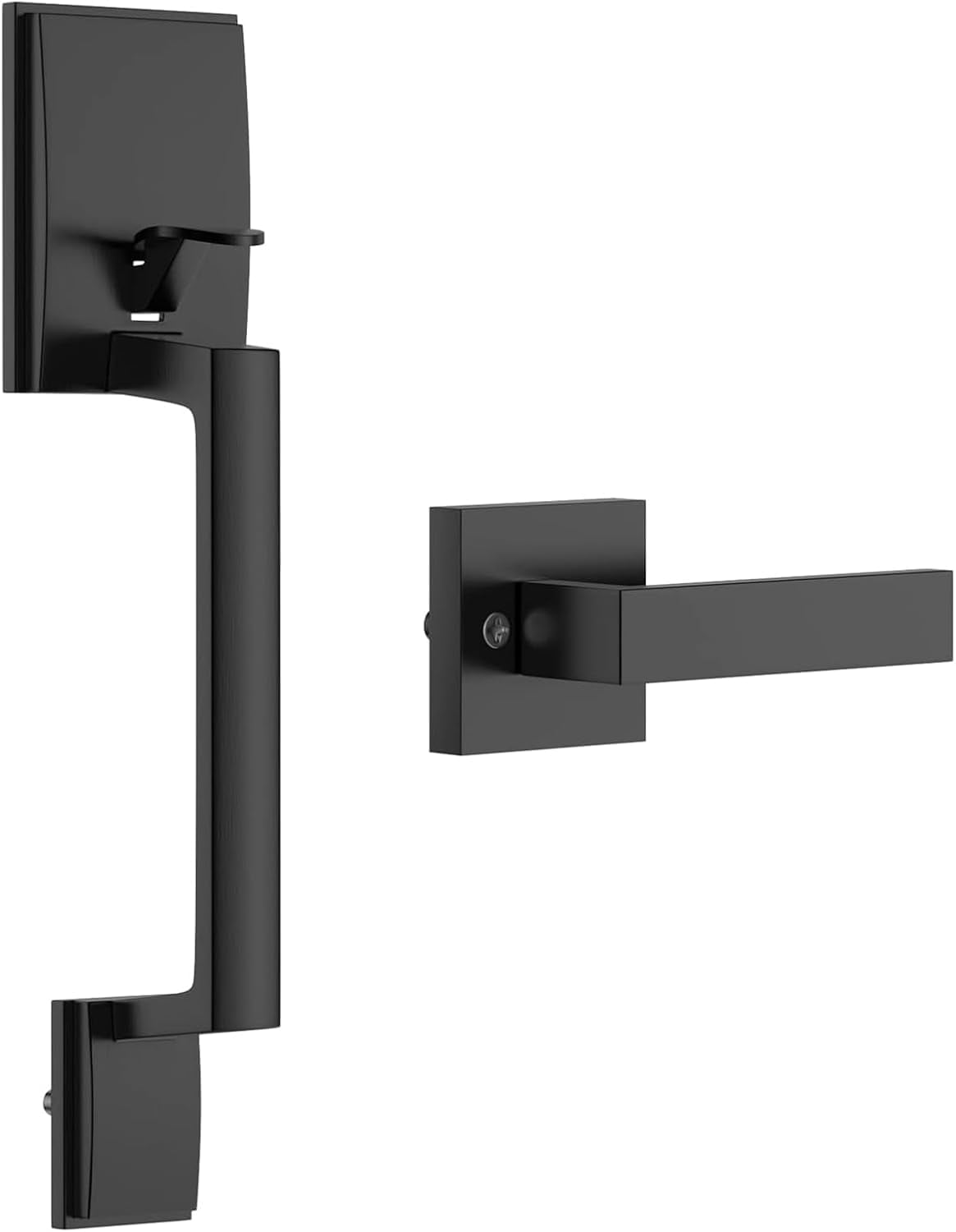 Black Front Door Handles Exterior, Entry Handlesets with Interior