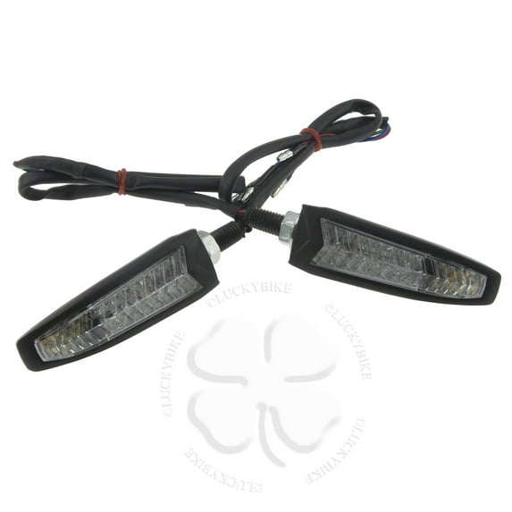 Black Front LED Turn Signal & Position Combo Lights Suzuki Honda Kawasaki Yamaha