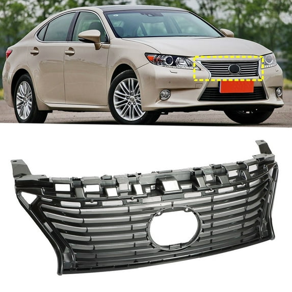 Black Front Upper Grille Grill Fit for Lexus ES300H ES350 2013-2015