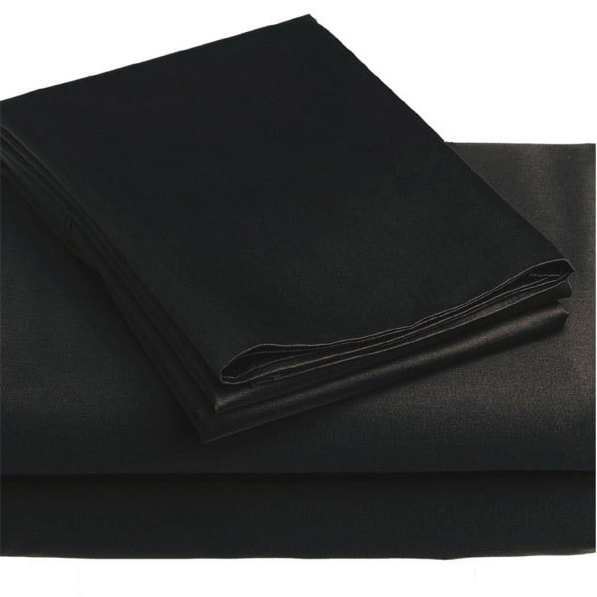 Black Full Bed Sheet Set 4pc Solid Color Cotton Bedding Sheets