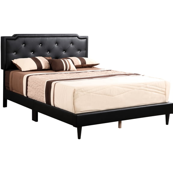 Black Full Bed With Sleek Finish - For Long-term Durability Quick Assembly Option Provided Suits Various 47"h 57"w 81"d Functional Construction Supplied Feature Matches Diverse Bedroom 47" H X 57" W