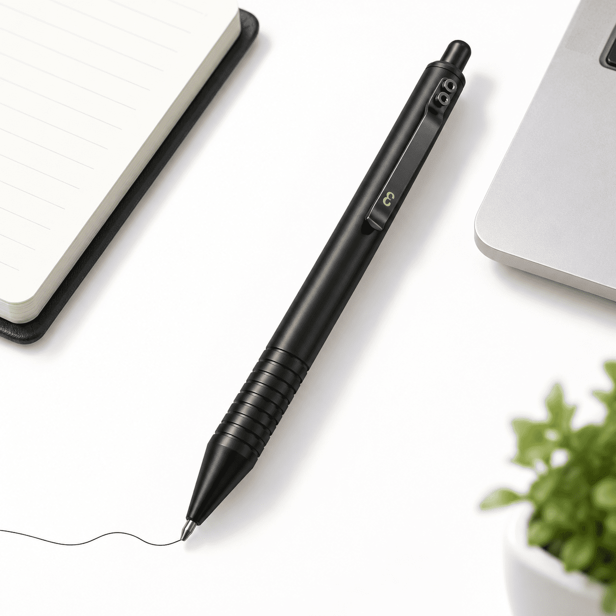Black Full Click Metal Gel Ink Pen, 0.7mm, Refillable, EDC Design ...