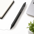 Black Full Click Metal Gel Ink Pen, 0.7mm, Refillable, EDC Design ...