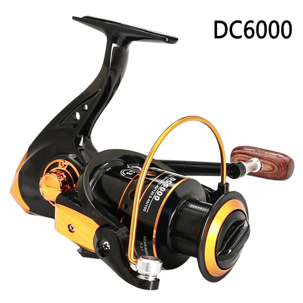 Black Full Metal Wire Cup Fishing Reel Spinning Wheel Fishing Gear DC5000, Size: DC-5000