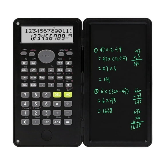 Black Function Calculator With Handwriting Tablet Scientific Calculator 240 Functions For Students Engineers Accountants Multi Functional Tool 0.35 Lb