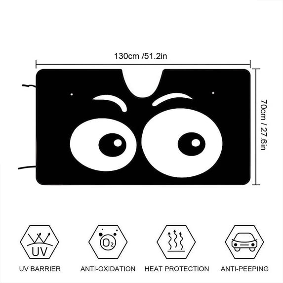 Black Funny E-expressionS Cartoon Car SunShade Personalized Windshield ...