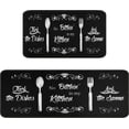 thumbnail image 1 of Black Funny Kitchen Rugs Set - Non-Slip Super Absorbent Mats for Sink, Waterproof Runner Rug for Laundry Room, "No Bitchin' in My Kitchen" Design, Set of 2 (17"x30+17"x48), Adds Humor and Style, 1 of 6