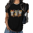 thumbnail image 1 of Black Funny Llama Graphic Print Tshirt Whimsical Farm Animal Tees Cute Costume Shirts Short Sleeve Womens S-5XL Tops, 1 of 5