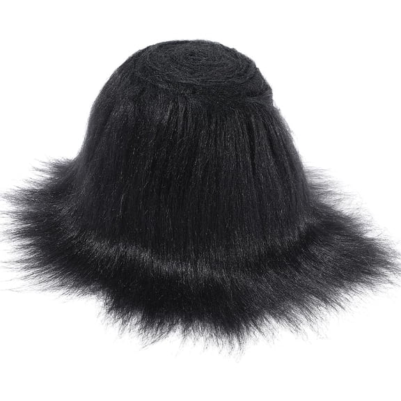 Black Fur Fabric 2m*10cm Shaggy Plush Fur Ribbon Trim Roll Craft Wool Fabric Pre Cut Strips Artificial Craft Plush Gnome Beards for Christmas Pillows Seat Cushion Pad White DIY