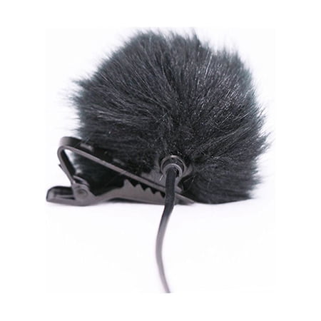 Black Fur Windscreen Windshield Wind Muff for Lapel Microphone Mic