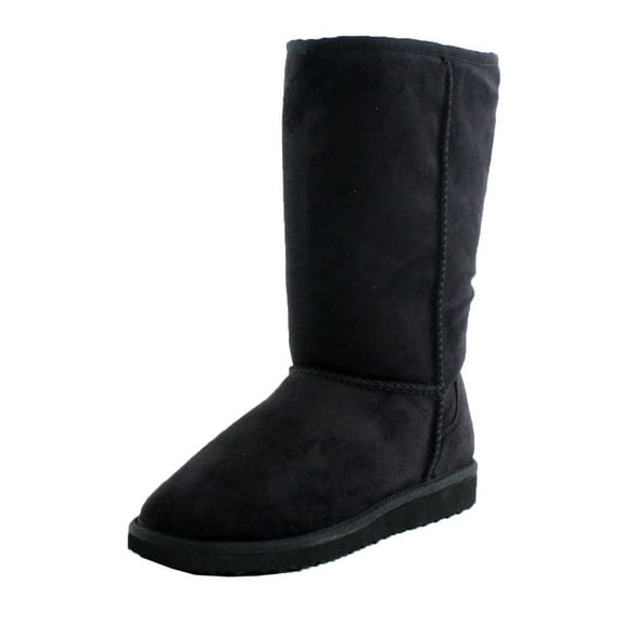 Black Furry Winter Boots Vegan Fleece Women (10)