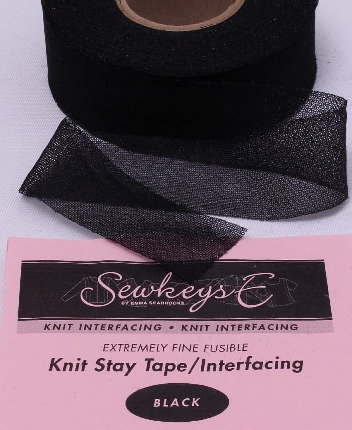 Black Fusible Knit Stay Tape 1.25" X 25 yards SewkeysE Extremely Fine