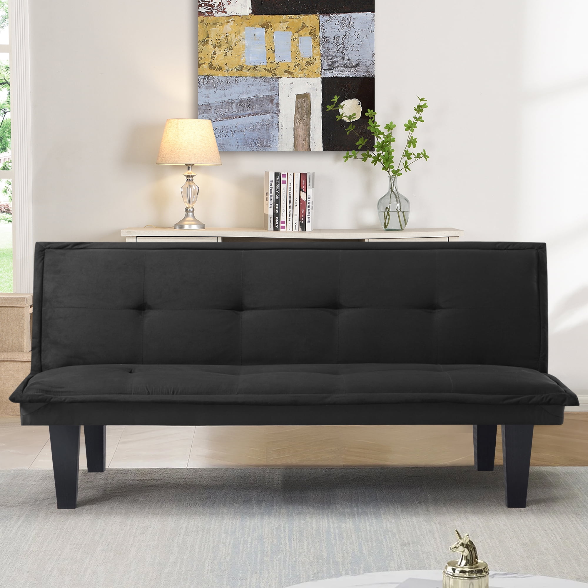 Modern convertible futon sofa bed sleeper adjustable couch twin size living room discount