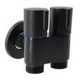 Black G1/2 1 In Two Out Double Control Washing Machine Faucet Toilet