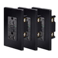 thumbnail image 1 of Black GFCI Outlet 15Amp 3PK,Nineleaf Black Outlets Receptacles,GFI Electrical Outlet with LED Indicator,Weather Resistant WR,Ground Fault Circuit Interrupters,120V,Wall Plates and Screws Included,ETL, 1 of 4