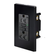 Black GFCI Outlet 15Amp 7PK,Nineleaf Black Outlets Receptacles,GFI Electrical Outlet with LED Indicator,Weather Resistant WR,Ground Fault Circuit Interrupters,120V,Wall Plates and Screws Included,ETL