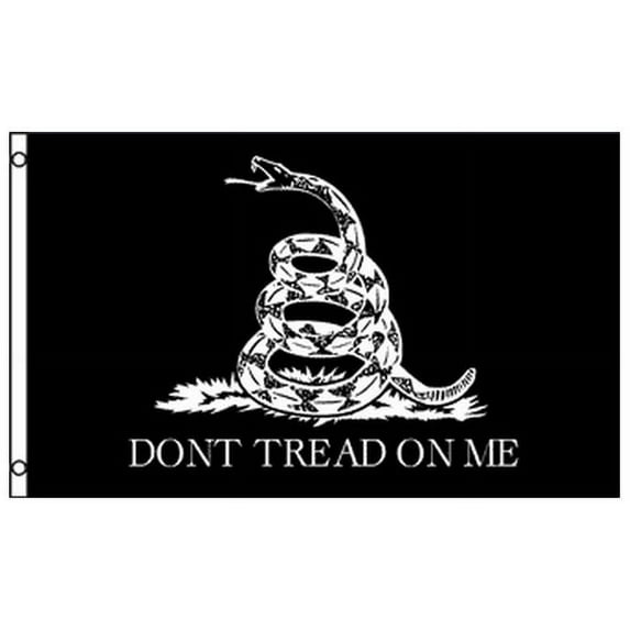Black Gadsden Flag Don't Tread on Me Tea Party Protest Banner DuraFlag 3 x 5 Ft