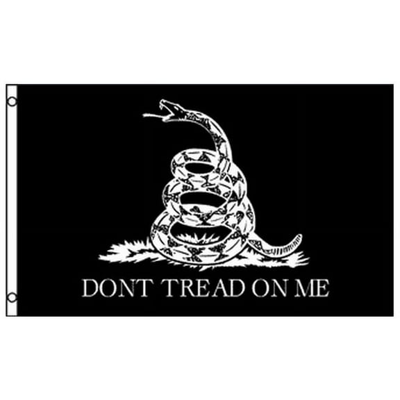 Black Gadsden Flag Don't Tread on Me Tea Party Protest Banner DuraFlag 3 x 5 Ft