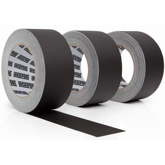 Black Gaffers Tape 2 inch x 30 Yards - 3 Pack Pro Black Gaff Tape - No Residue, Water Resistant, Non-Reflective, Easy Tear - Photography, Filming, Stage, Production - Back to School Supplies