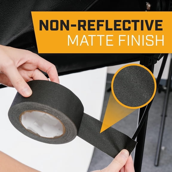 Black Gaffers Tape 2 inch x 30 Yards - 4 Pack Pro Black Gaff Tape - No Residue, Water Resistant, Non-Reflective, Easy Tear - Multipurpose