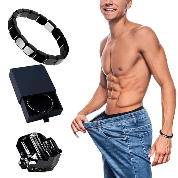 Black Gallstone Magnetic Bracelet for Men and Women, Unisex Woven Health Bracelet for Sleep, Metabolism, and Confidence, 1-Pack