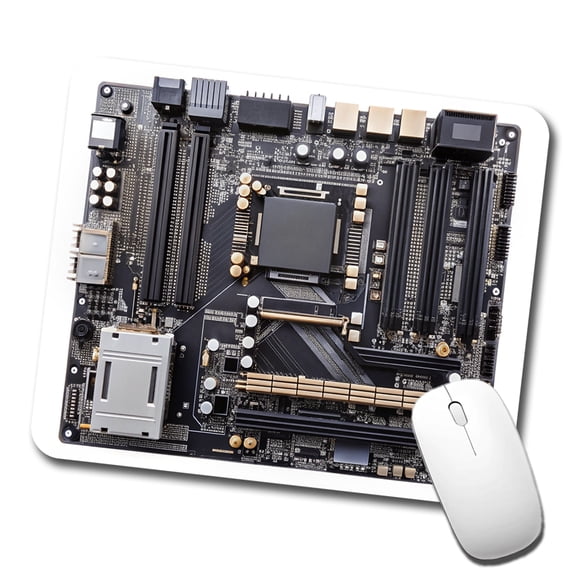 Black Gaming Computer Motherboard Mouse Pad Low Profile Gaming Mat