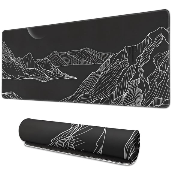 Black Gaming Mouse Pad with Non-Slip Rubber Base: Waterproof Desk Mat, Extra Large 31.5x11.8inch - Perfect for Keyboard and Mouse