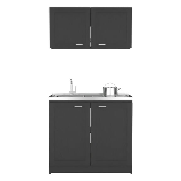 Black Garage Cabinet - 30.8" H Superior, 19.2" Low, 39.3" W, 20.4" D & 12.6" D, 41.2" 44.3" Countertops High Particleboard Furniture In Superior Part, Low W X High-performance Particle Board