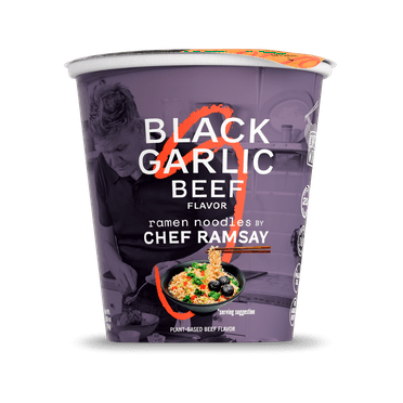 Black Garlic Beef Ramen Noodles by Chef Ramsay | Chef Woo High Protein Ramen Cups