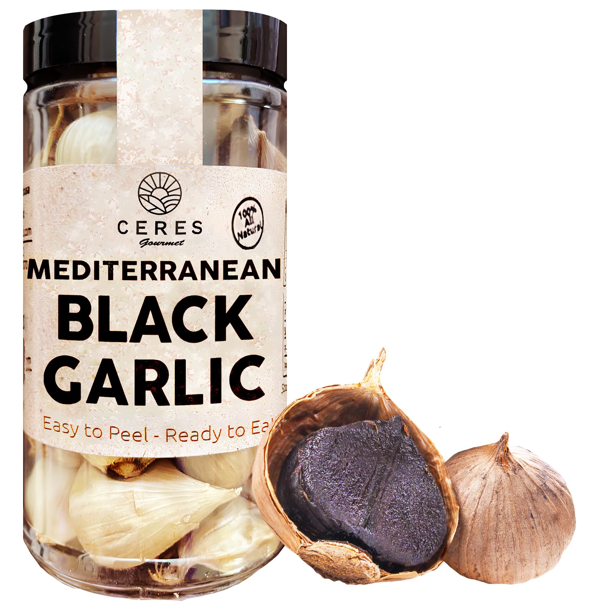 Black Garlic Cloves 5.29 Oz (150 GR), Fermented Whole Black Garlic