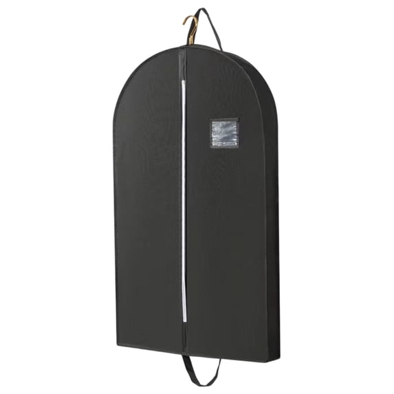 Black Garment Bag for Suits and Dresses, Breathable Fabric Suit Cover with Zipper, Handles, and ID Window, Travel Garment Protector for Business Trips and Storage(Three-Dimensional)
