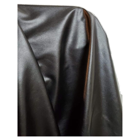 | Black Garment Soft Faux Vegan Leather PU (Peta Approved Vegan) | by The Yard Synthetic Pleather 0.6 mm Nappa | 3 Yards (108 inch x 54 inch) Black Garment Weight 3 yards (108"x54")