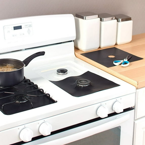 Sets of 4 Stovetop Protectors - Black